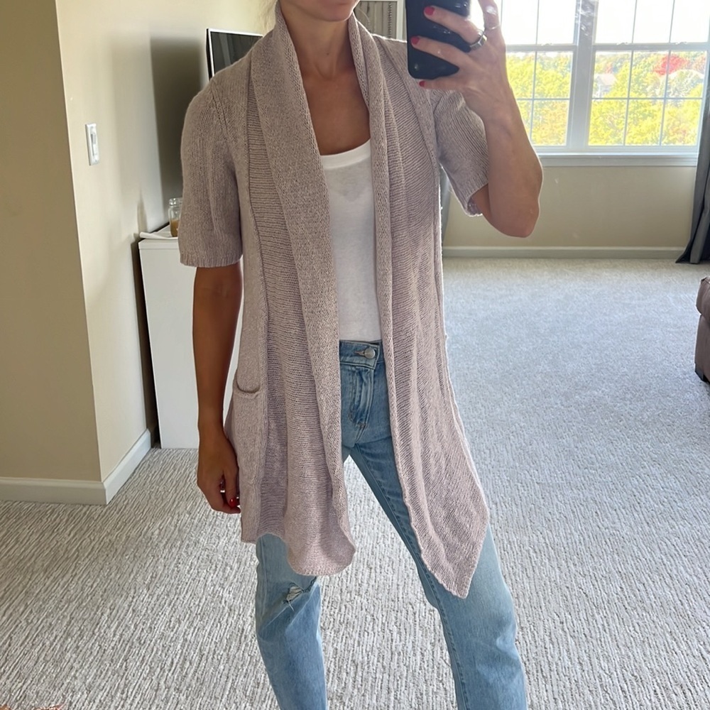 Anthropologie Sparrow lilac short sleeve sweater